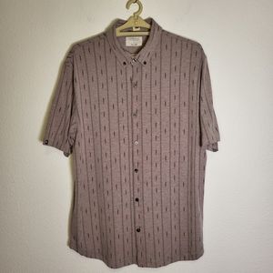 NWT LinkSoul Driftwood Patterentd Button Up Shirt size Large